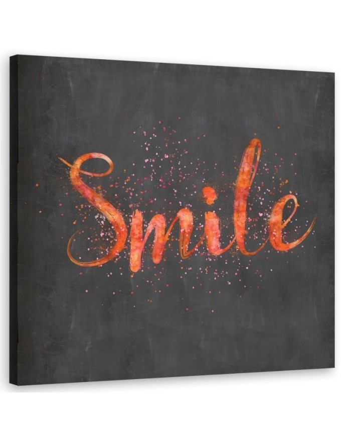 Pictures on Canvas for the hallway on the wall - Inscription smile | FEEBY
