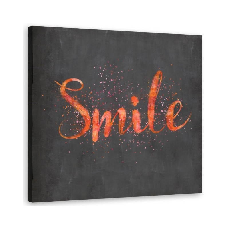 Pictures on Canvas for the hallway on the wall - Inscription smile | FEEBY