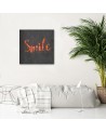 Pictures on Canvas for the hallway on the wall - Inscription smile | FEEBY