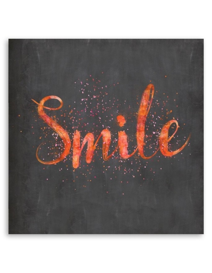 Pictures on Canvas for the hallway on the wall - Inscription smile | FEEBY