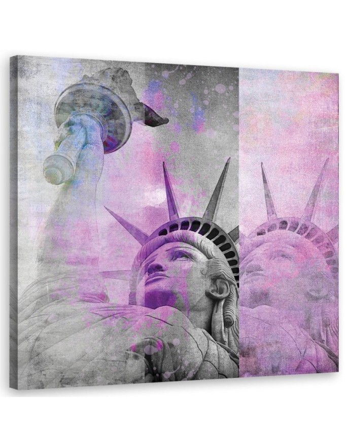 Statue of liberty in pink - Canvas painting for office, living room Andrea Haase | FEEBY