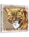 Brown Cat - Canvas painting for the kitchen More Coffee Andrea Haase | FEEBY