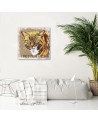 Brown Cat - Canvas painting for the kitchen More Coffee Andrea Haase | FEEBY