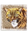 Brown Cat - Canvas painting for the kitchen More Coffee Andrea Haase | FEEBY