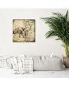 Elegant Canvas painting for office - Elephant and old map of Africa Andrea Haase | FEEBY