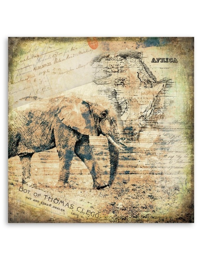 Elegant Canvas painting for office - Elephant and old map of Africa Andrea Haase | FEEBY