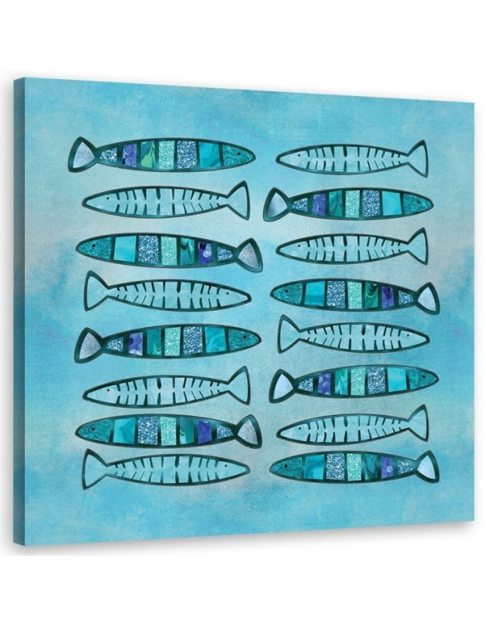 Paintings Canvas for the bathroom - Turquoise fish Andrea Haase | FEEBY