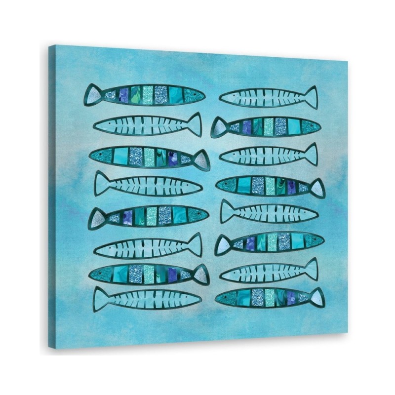 Paintings Canvas for the bathroom - Turquoise fish Andrea Haase | FEEBY