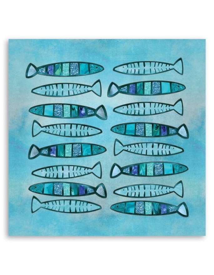 Paintings Canvas for the bathroom - Turquoise fish Andrea Haase | FEEBY