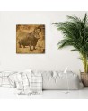 Wall art illustration painting - Hippopotamus in sepia Andrea Haase | FEEBY
