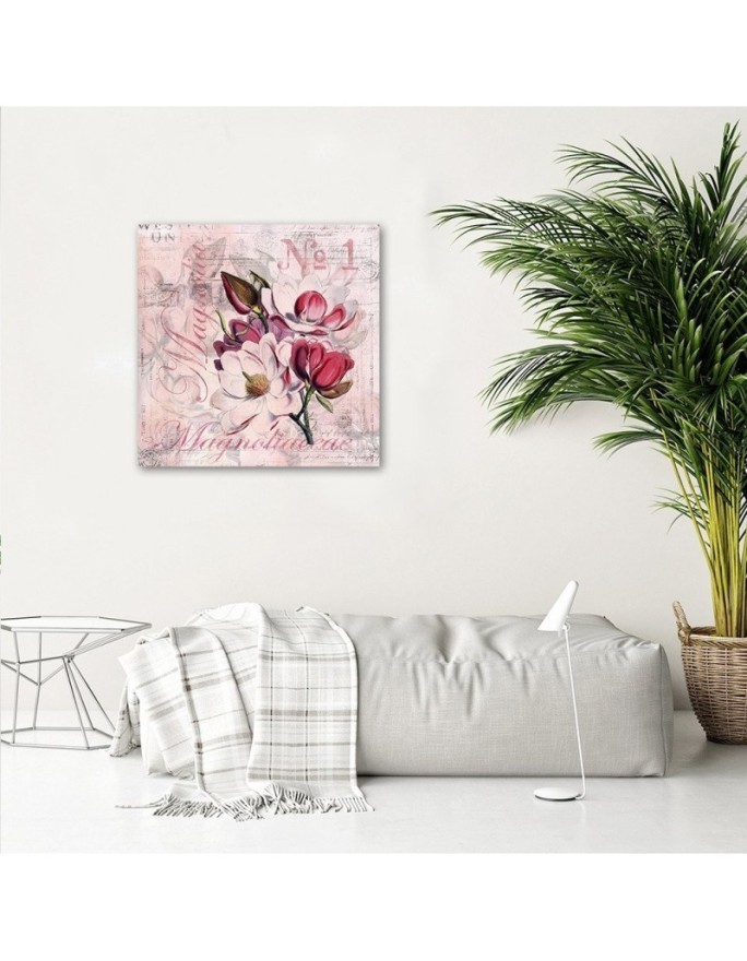 Canvas prints for the bedroom - Magnolias on a pink background Andrea Haase | FEEBY