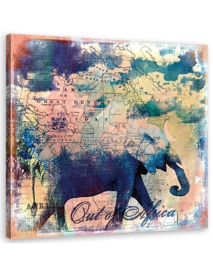 Illustration Canvas painting for the living room - Elephant in the jungle Andrea Haase | FEEBY