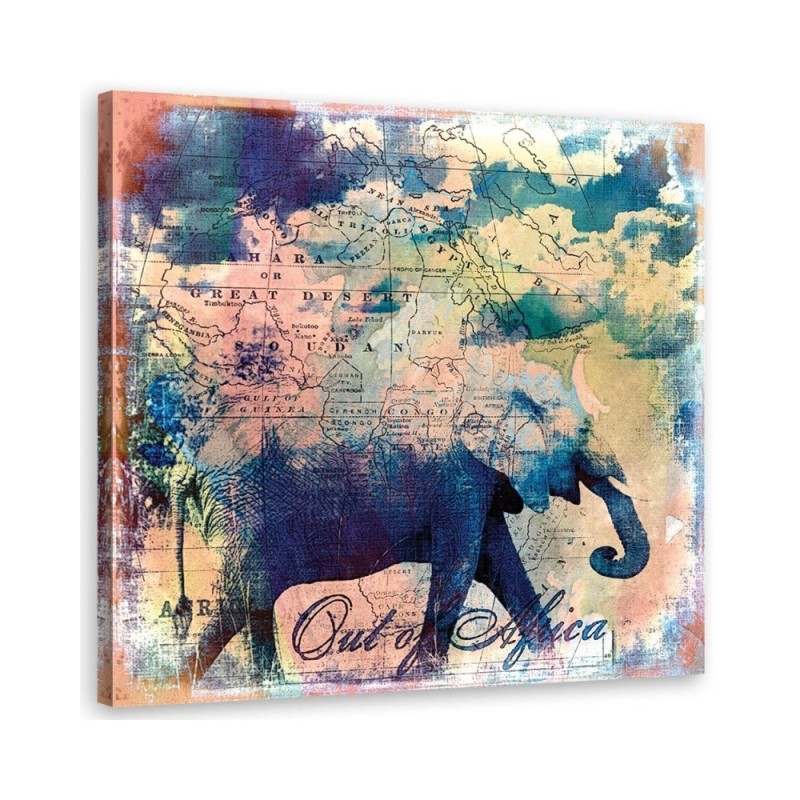 Illustration Canvas painting for the living room - Elephant in the jungle Andrea Haase | FEEBY
