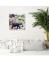 Illustration Canvas painting for the living room - Elephant in the jungle Andrea Haase | FEEBY
