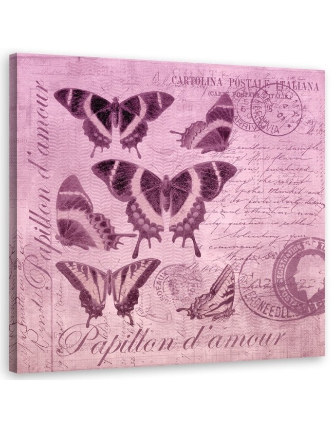 Canvas prints illustration - Butterflies on pink background Andrea Haase | FEEBY