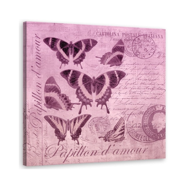 Canvas prints illustration - Butterflies on pink background Andrea Haase | FEEBY