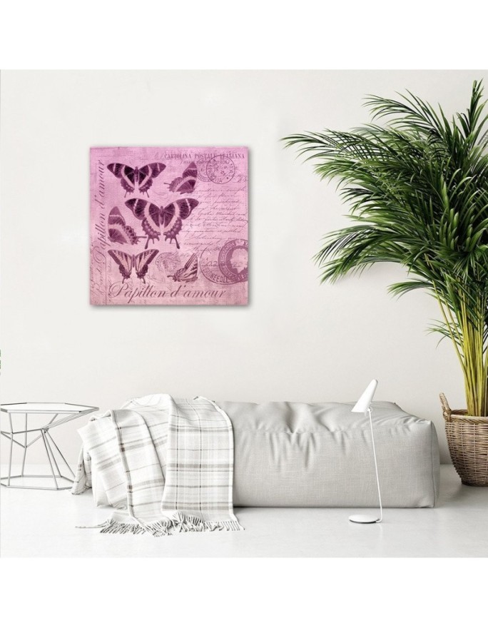 Canvas prints illustration - Butterflies on pink background Andrea Haase | FEEBY