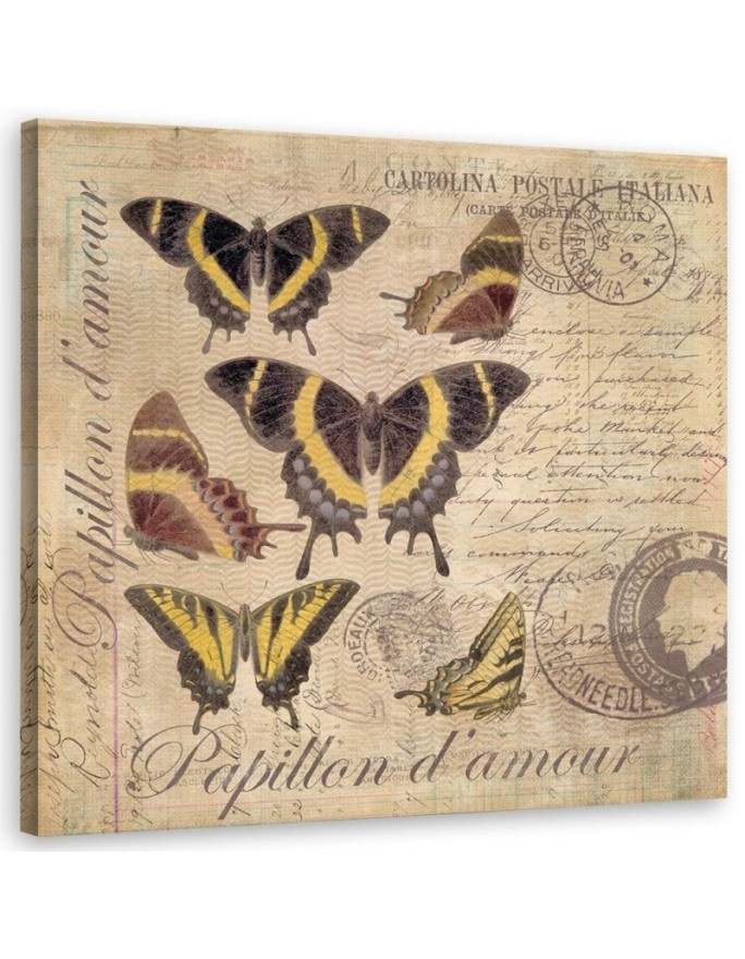 Canvas prints for living room - Butterflies on beige background Andrea Haase | FEEBY