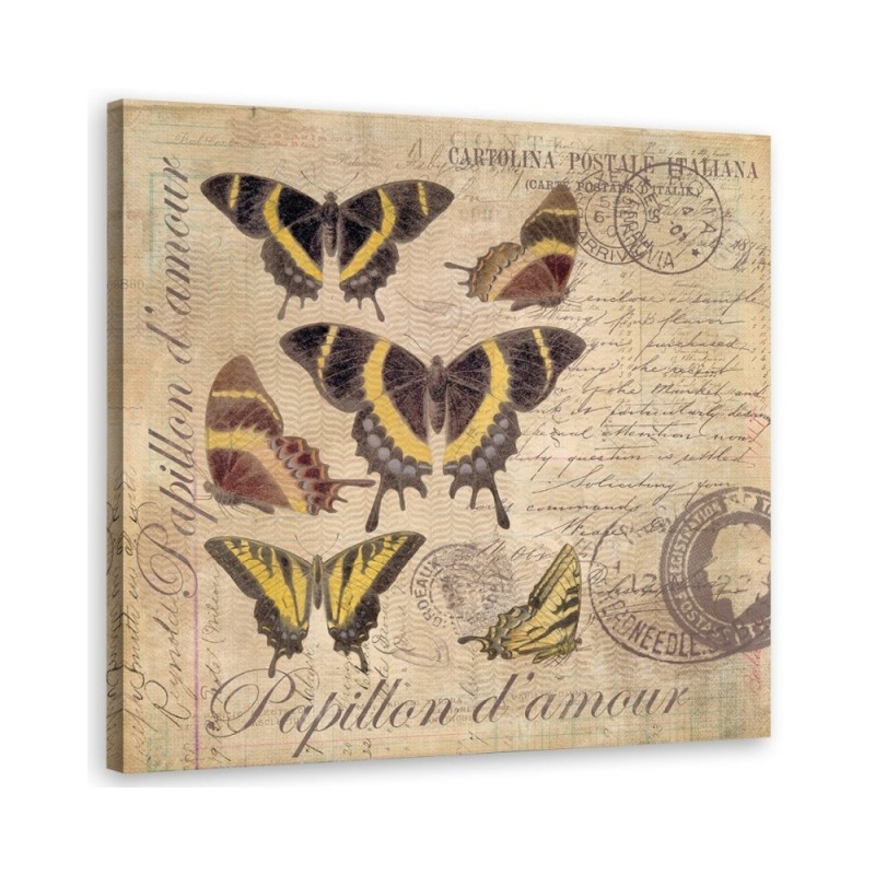Canvas prints for living room - Butterflies on beige background Andrea Haase | FEEBY