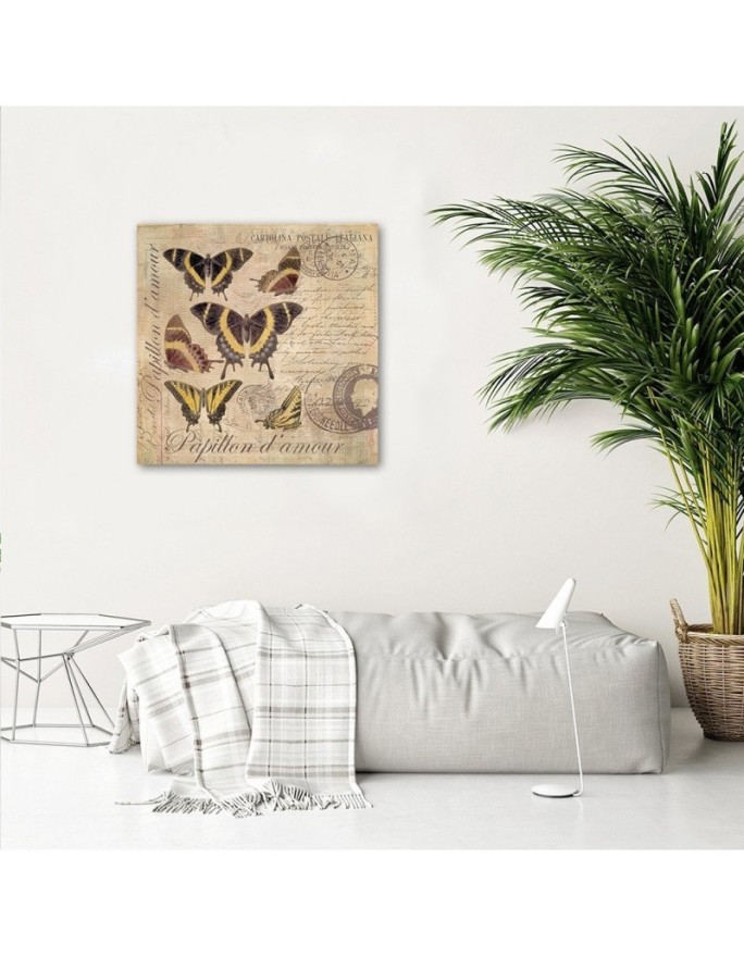 Canvas prints for living room - Butterflies on beige background Andrea Haase | FEEBY