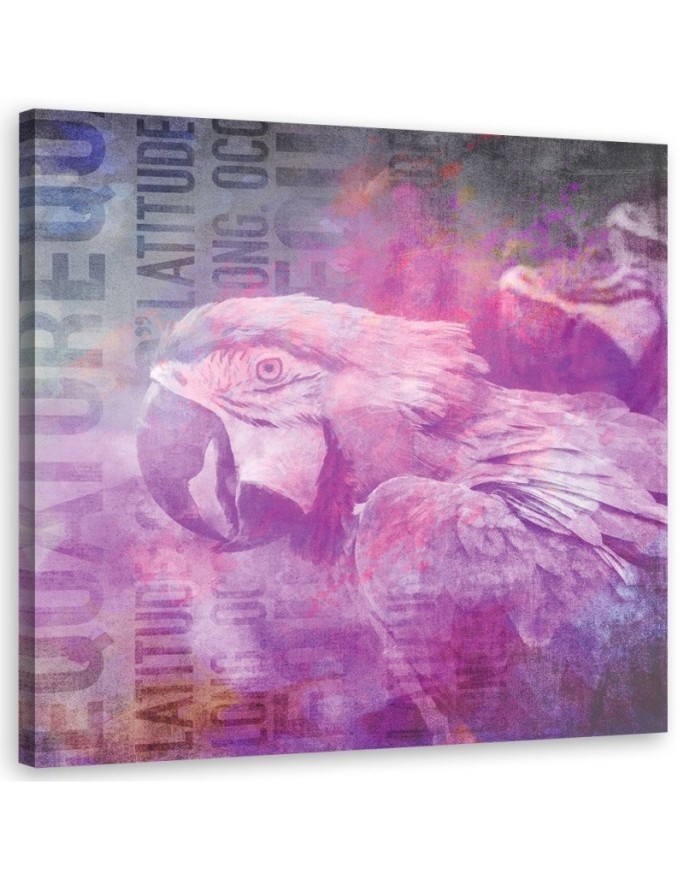 Canvas painting for the wall - Pink parrot Andrea Haase | FEEBY
