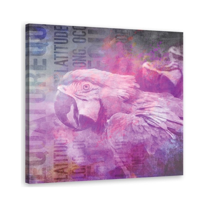 Canvas painting for the wall - Pink parrot Andrea Haase | FEEBY