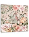 Canvas prints for dining room, living room - Peonies and birds in a cage Andrea Haase | FEEBY