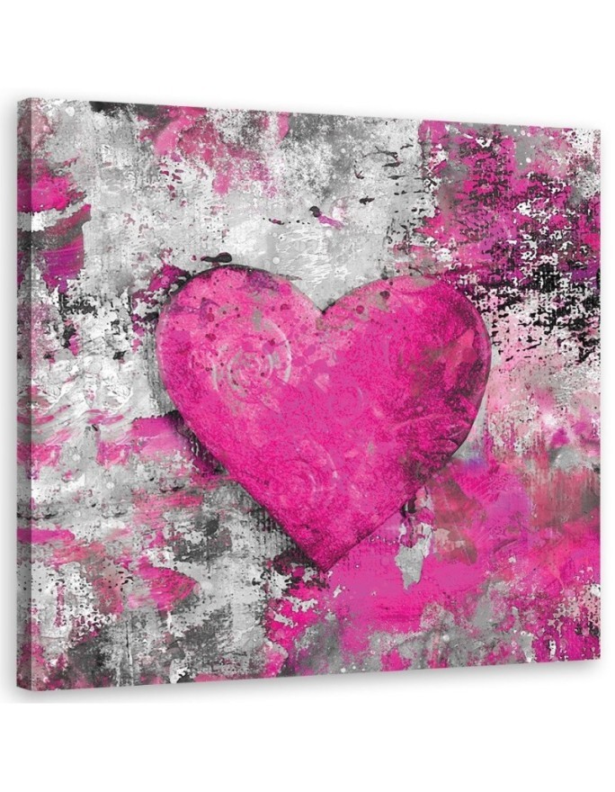 Bedroom Canvas painting - Watercolour pink heart Andrea Haase | FEEBY
