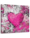 Bedroom Canvas painting - Watercolour pink heart Andrea Haase | FEEBY