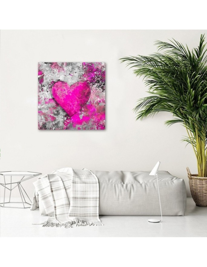 Bedroom Canvas painting - Watercolour pink heart Andrea Haase | FEEBY