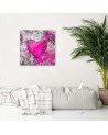 Bedroom Canvas painting - Watercolour pink heart Andrea Haase | FEEBY