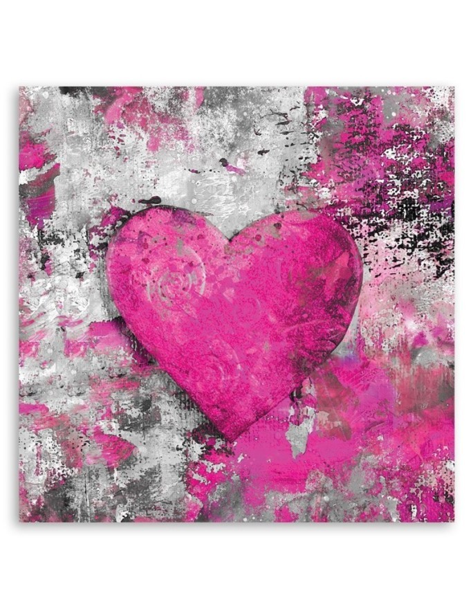 Bedroom Canvas painting - Watercolour pink heart Andrea Haase | FEEBY