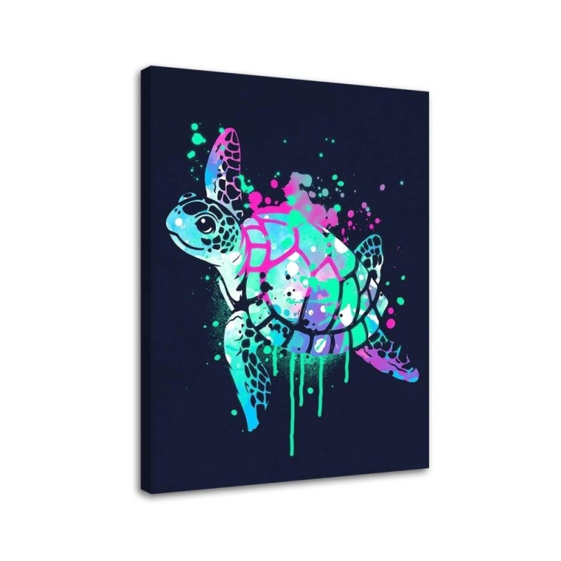 Children's room Canvas painting - Colourful turtle Noemi Fadda | FEEBY