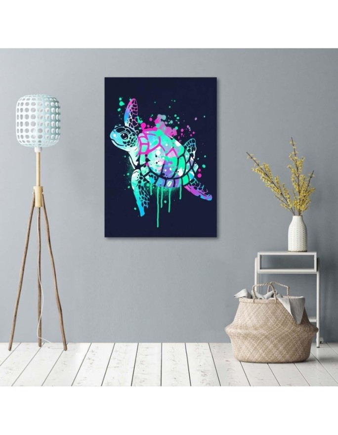Children's room Canvas painting - Colourful turtle Noemi Fadda | FEEBY