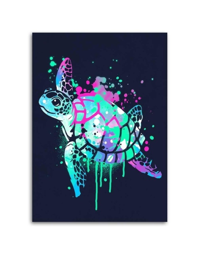 Children's room Canvas painting - Colourful turtle Noemi Fadda | FEEBY