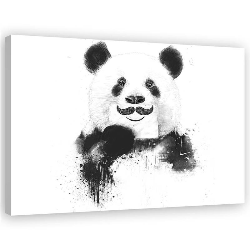 Children's room canvas print - Black and white panda Balazs Solti | FEEBY