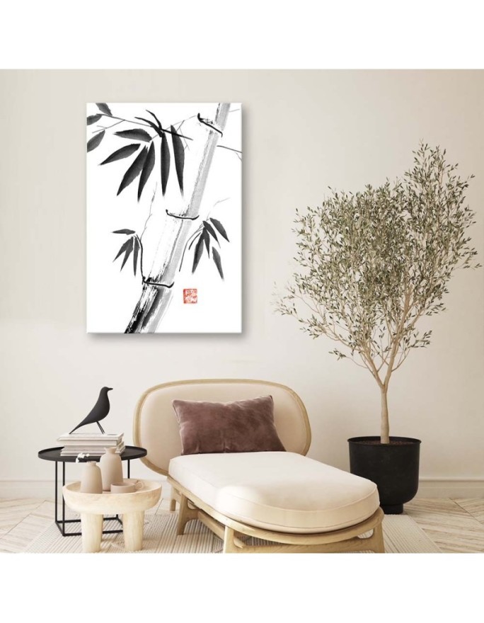 Canvas prints for office wall Bamboo b&w Péchane | FEEBY