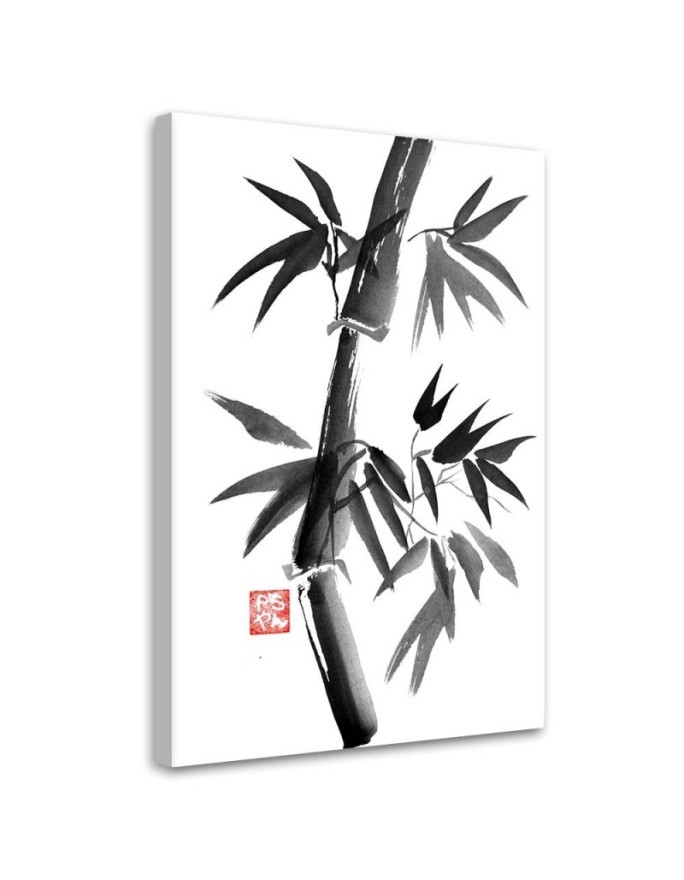 Canvas painting for living room - Bamboo tree black and white Péchane | FEEBY