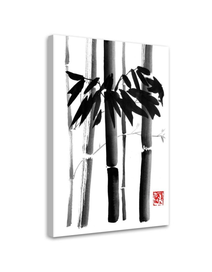 Canvas painting black and white - Bamboo trees Péchane | FEEBY