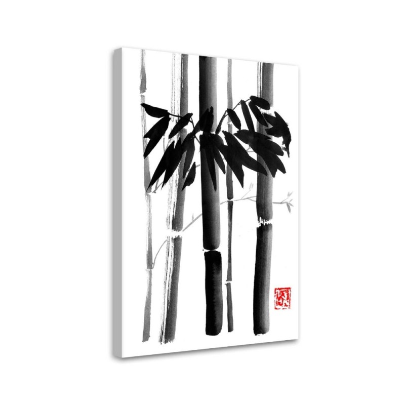 Canvas painting black and white - Bamboo trees Péchane | FEEBY