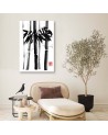 Canvas painting black and white - Bamboo trees Péchane | FEEBY