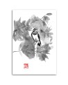 Painting Canvas for the Kids room - Bird on a branch b&w Péchane | FEEBY