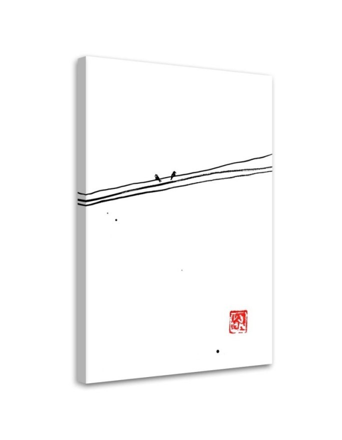 Decorative Canvas painting - Birds on a wire Péchane | FEEBY