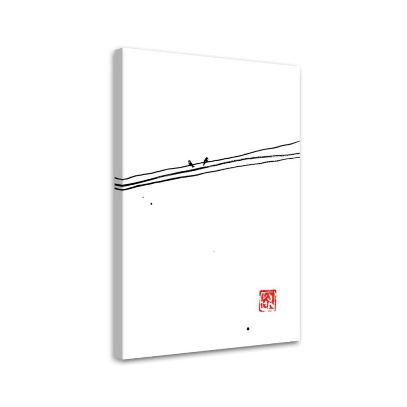 Decorative Canvas painting - Birds on a wire Péchane | FEEBY