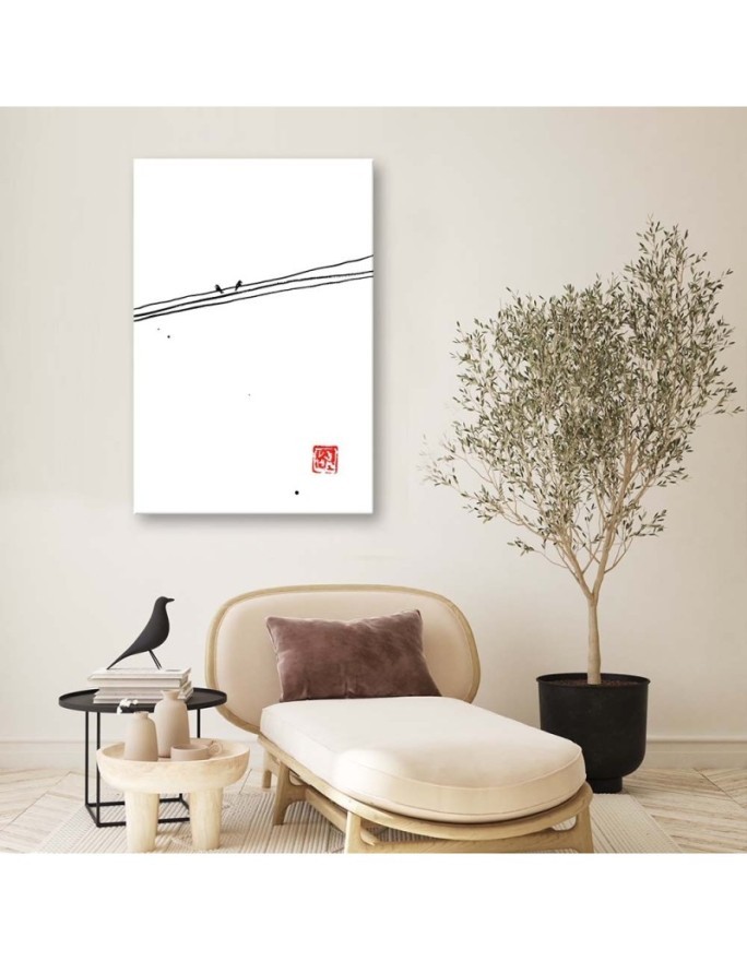 Decorative Canvas painting - Birds on a wire Péchane | FEEBY