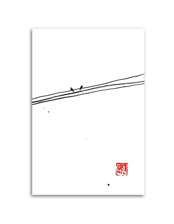 Decorative Canvas painting - Birds on a wire Péchane | FEEBY