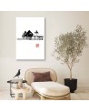 Black and white wall art painting - Tropical cottages Péchane | FEEBY