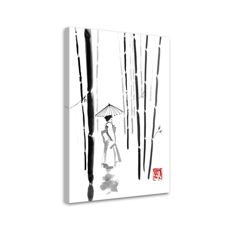 Modern painting - Geisha and bamboos Péchane | FEEBY