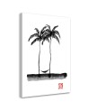 Wall art  illustration painting - Palm trees on a beach Péchane | FEEBY