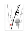 Minimalist Canvas painting - Panda on bamboo Péchane | FEEBY
